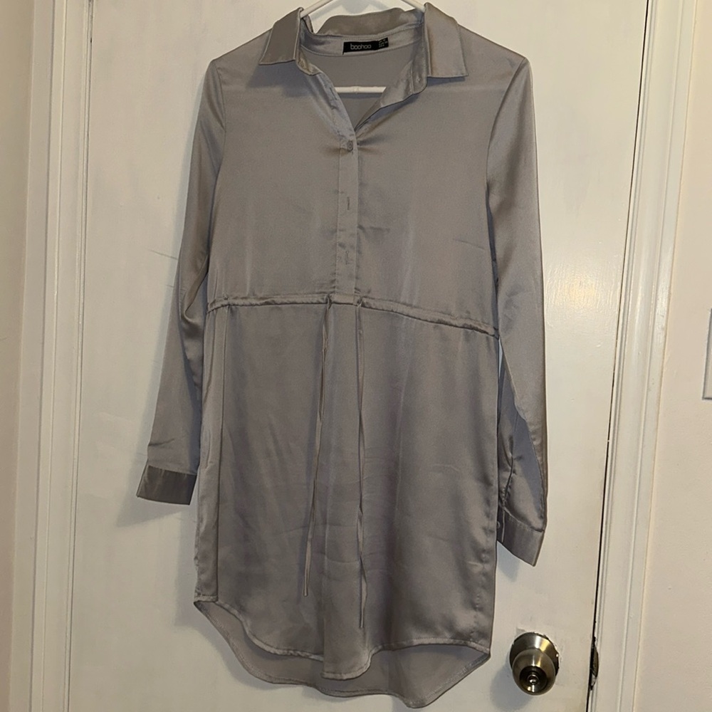 Boohoo Long Sleeve Dress Satin